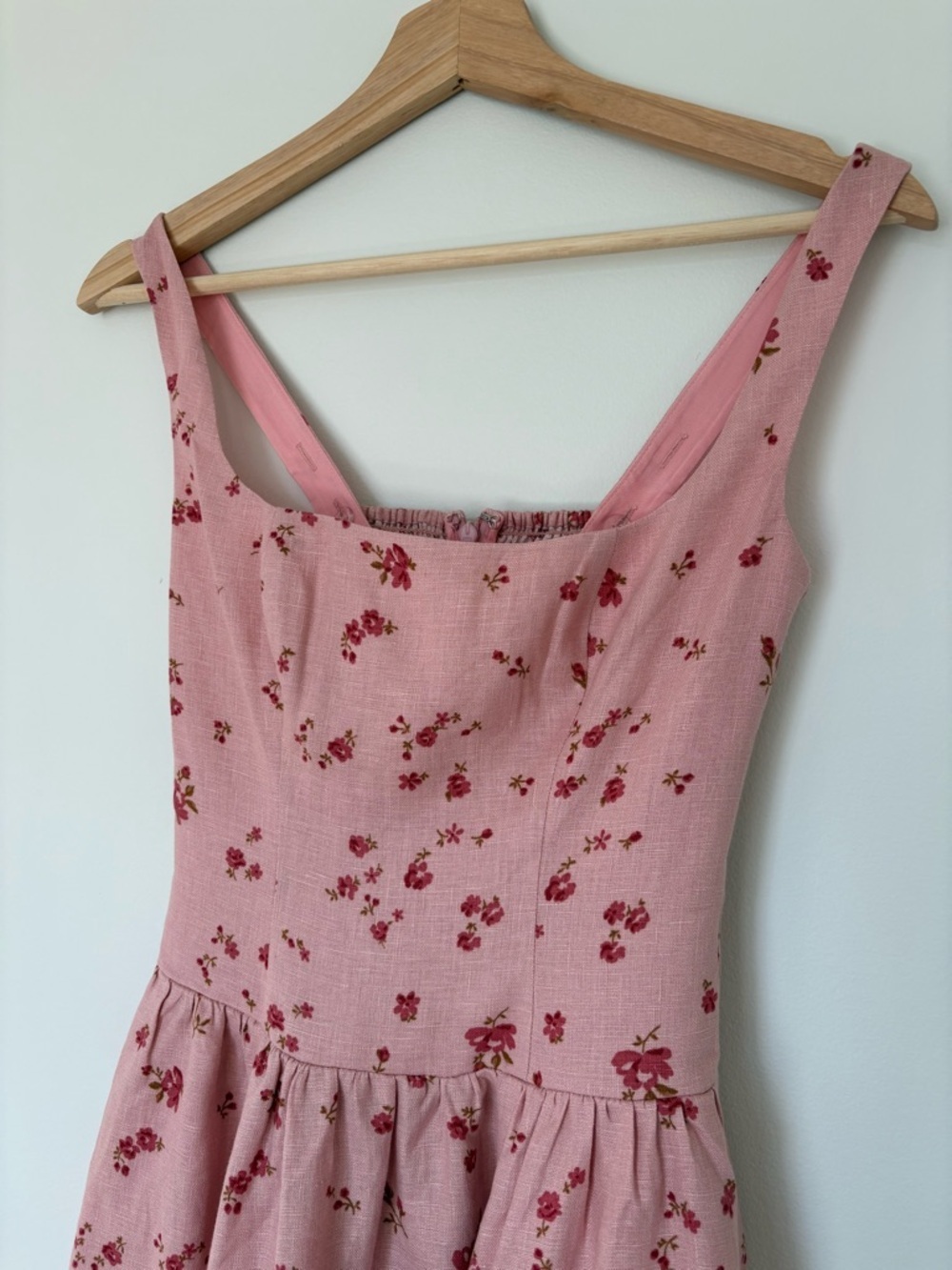 NEW Reformation Janu Midi Linen Dress Noelia Pink Floral | US 0 UK 4 - Picture 9 of 14